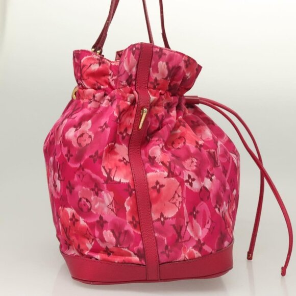 LOUIS VUITTON Ikat Flower Noe full MM Shoulder Bag Nylon Red - Picture 5 of 15
